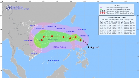 Cập nhật tình hình bão gần Biển Đông - cơn bão TRAMI