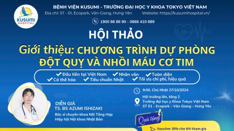 Hội thảo giới thiệu chương trình dự phòng đột quỵ và nhồi máu cơ tim sẽ diễn ra vào ngày 27/10