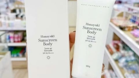 Thu hồi toàn quốc lô kem chống nắng Hanayuki Sunscreen Body