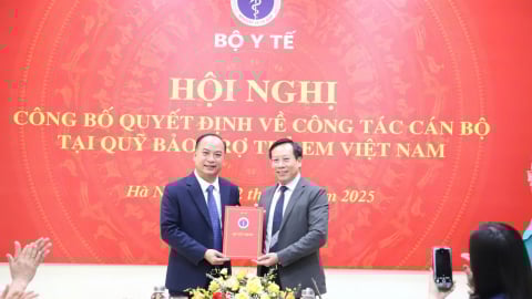Bộ Y tế công bố các quyết định về công tác cán bộ tại Quỹ Bảo trợ trẻ em Việt Nam