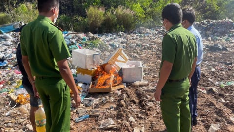 Phú Yên: Xử phạt 12 triệu đồng và buộc tiêu hủy 134 kg thực phẩm đông lạnh không rõ nguồn gốc, xuất xứ
