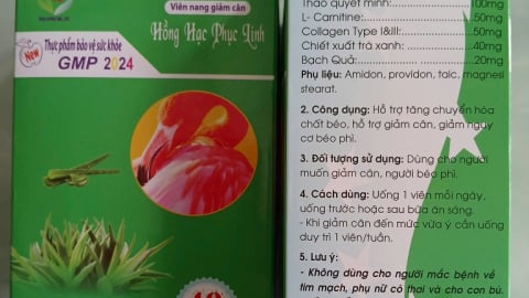 Cảnh báo viên nang giảm cân Hồng Hạc Phục Linh có chứa 3 loại chất cấm
