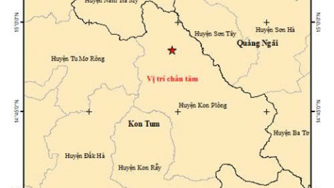 Kon Tum: Xảy ra trận động đất có độ lớn 3.8 tại huyện Kon Plông