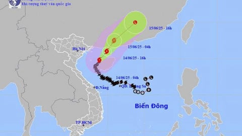 Cập nhật tình hình cơn bão số 1 ngày 14/6