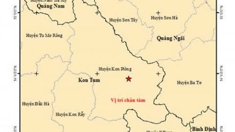 Kon Tum: Xảy ra trận động đất có độ lớn 2.5 tại huyện Kon Plông