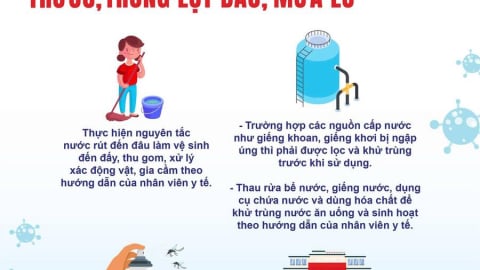 Bộ Y tế khuyến cáo phòng, chống một số bệnh thường gặp trong lụt bão, mưa lũ