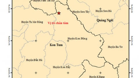 Kon Tum: Xảy ra trận động đất độ lớn 3.7 tại huyện Kon Plông