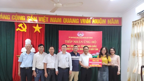 Nghệ An: Hội Doanh nghiệp nhỏ và vừa huyện Yên Thành ủng hộ đồng bào phía Bắc khắc phục hậu quả do bão YAGI gây ra