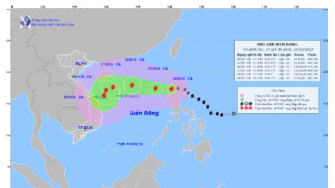 Bão TRAMI liên tục đổi hướng, mạnh cấp 9 giật cấp 11