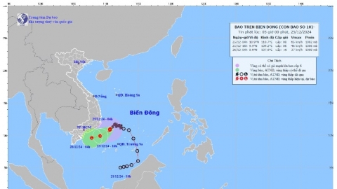 Bão số 10 suy yếu thành áp thấp nhiệt đới trong 24 giờ tới