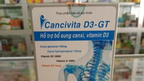 Thu hồi lô thực phẩm bảo vệ sức khỏe Cancivita D3-GT vi phạm