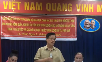 Chủ tịch Hội GDCSSKCĐ Việt Nam làm với Văn phòng đại diện và các chi hội phía Nam