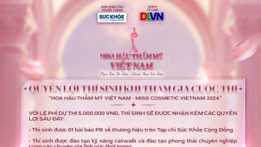 Nhiều quyền lợi hấp dẫn cho thí sinh khi tham gia cuộc thi 'Hoa hậu Thẩm mỹ Việt Nam - Miss Cosmetic Vietnam' 2024
