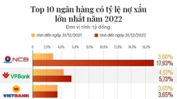 Loạt ngân hàng có tỷ lệ nợ xấu cao nhất năm 2022