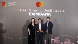 Eximbank đạt Giải thưởng 'Fastest Growing Debit Issuers' từ Mastercard – Một bước tiến vững chắc trong lĩnh vực dịch vụ thẻ