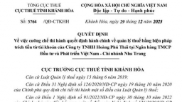 Khánh Hòa: Công ty TNHH Hoàng Phú Thái bị cưỡng chế thuế