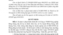 Chiếm hơn 6.000m2 đất nông nghiệp, Công ty Nông nghiệp Đông Giang bị xử phạt