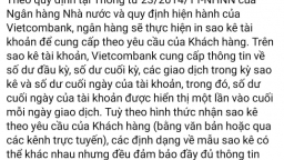Vietcombank lên tiếng về việc sao kê tài khoản của khách hàng