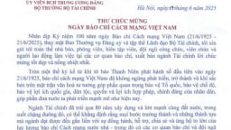 Bộ trưởng Bộ Tài chính gửi Thư chúc mừng 100 năm Ngày Báo chí Cách mạng Việt Nam