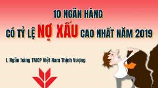 Top 10 ngân hàng có tỷ lệ nợ xấu cao nhất năm 2019