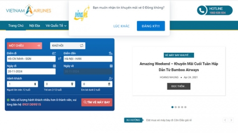 Cảnh giác 'ưu đãi' khi mua vé máy bay qua mạng