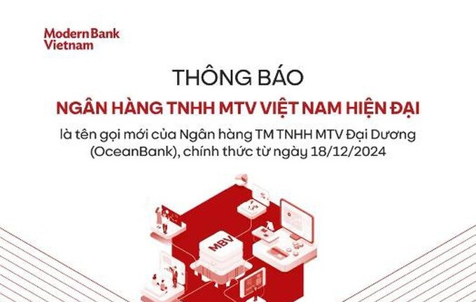 OceanBank đổi tên thành Ngân hàng Việt Nam hiện đại