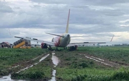 Cục Hàng không thông tin về sự cố máy bay bị trượt đường băng tại sân bay Tân Sơn Nhất