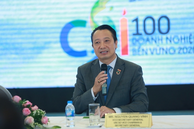 Ông Nguyễn Quang Vinh, MBA, Tổng Thư ký Phòng Thương mại và Công nghiệp Việt Nam (VCCI), Phó Chủ tịch điều hành Hội đồng Doanh nghiệp vì sự phát triển bền vững Việt Nam (VBCSD - VCCI)