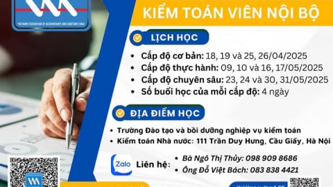 VAA sắp khai giảng khoá đào tạo kiểm toán viên nội bộ