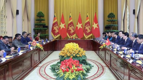 Chủ tịch nước Lương Cường hội đàm với Tổng thống Sri Lanka