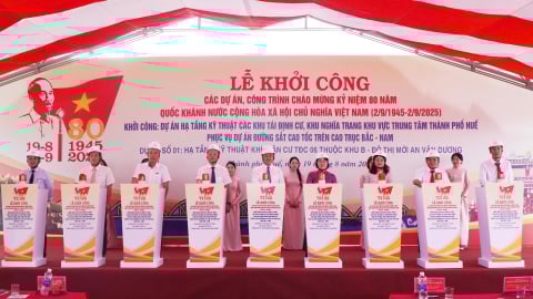 TP Huế khởi công 4 dự án hạ tầng kỹ thuật phục vụ đường sắt tốc độ cao Bắc - Nam
