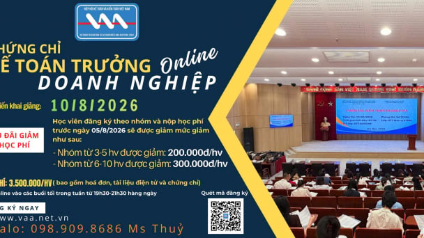 Thư mời tham gia Khoá đào tạo bồi dưỡng Chứng chỉ Kế toán toán trưởng 