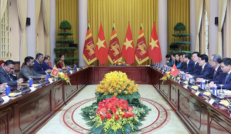 Chủ tịch nước Lương Cường hội đàm với Tổng thống Sri Lanka