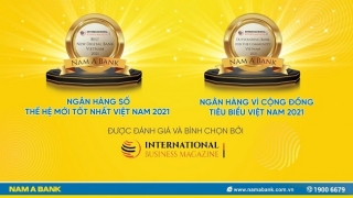 Nam A Bank nhận “cú đúp” giải thưởng quốc tế uy tín