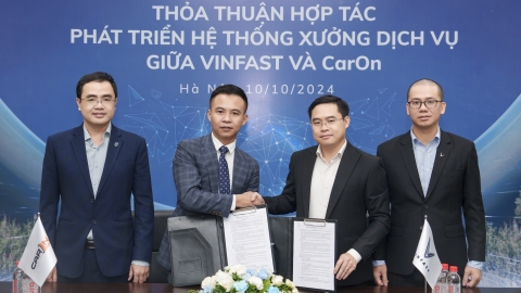 VinFast cùng Caron mở chuỗi xưởng dịch vụ xe điện trên toàn quốc