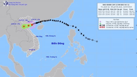 Bão Wipha nằm trên đất liền ven biển giữa Hưng Yên và Ninh Bình