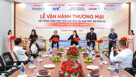 SolarBK vận hành thương mại hệ thống điện mặt trời 2,7 MWp tại Nhà máy Sợi Phú An 