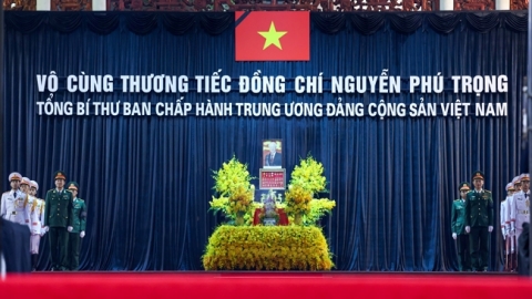 Lễ thượng cờ rủ và lễ viếng Tổng Bí thư Nguyễn Phú Trọng