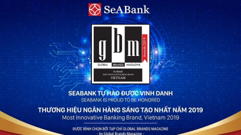 SeABank nhận giải 'Thương hiệu ngân hàng sáng tạo nhất năm 2019'