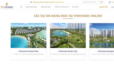 Vinhomes ra mắt sàn giao dịch bất động sản trực tuyến