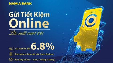 Lãi suất tiết kiệm online Nam A Bank lên đến 6,8%/năm