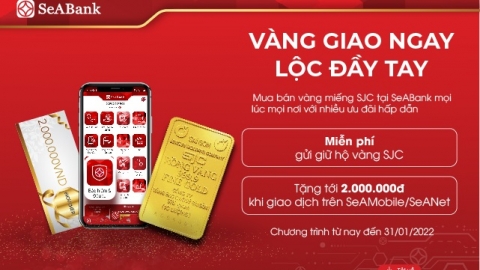 SeABank mở rộng cung cấp dịch vụ mua bán vàng SJC trực tuyến