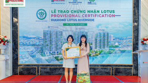 Diamond Lotus Riverside được trao giấy chứng nhận Lotus Provisional Certification