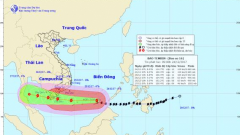 Các tỉnh từ Bà Rịa Vũng Tàu đến Cà Mau chuẩn bị đón siêu bão Tembin