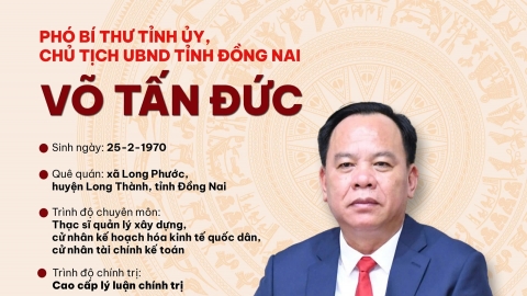 Ông Võ Tấn Đức làm chủ tịch tỉnh Đồng Nai 