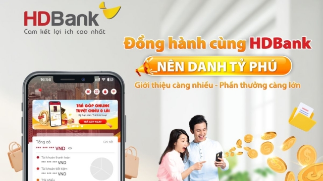 HDBank tặng một lượng vàng SJC cho khách hàng mỗi tháng