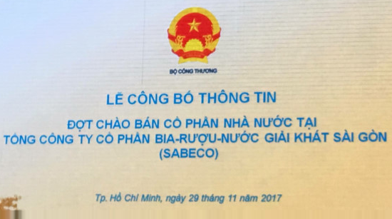 Nhà nước chào bán cổ phiếu Sabeco với giá 320.000 đồng