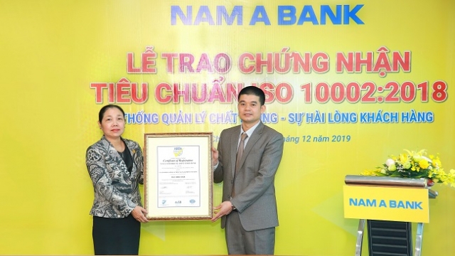 Nam A Bank đạt chứng nhận ISO về sự hài lòng của khách hàng