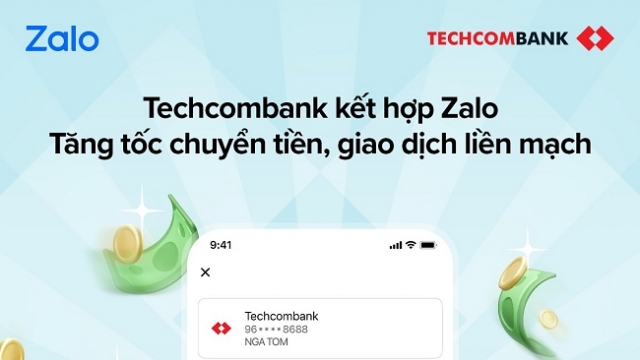 Tăng tốc độ chuyển tiền Techcombank Mobile nhờ liên kết thanh toán Zalo