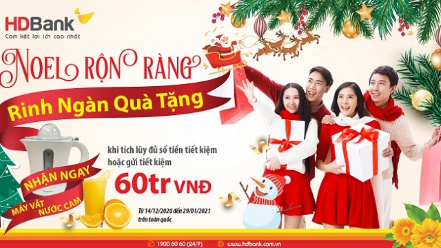 Noel rộn ràng, rinh ngàn quà tặng từ HDBank